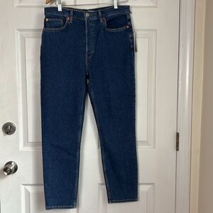 NEW NWT Re/Done jeans 90s high rise ankle crop size 30 slim fit western rinse